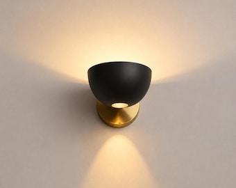 1950s Mid-Century Modern Wall Sconce | Cylindrical Raw Brass Wall Light | Italian Style Bedroom