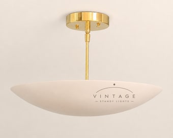 1950s Mid Century Brass Sputnik Chandelier | Handmade Dining Room Ceiling Light