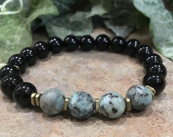 Positivity and Growth, Healing Bracelet, Yoga Bracelet, Meditation Bracelet, Black Onyx Bracelet