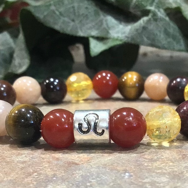 Leo Bracelet, Zodiac Bracelet, Gemstone Bracelet