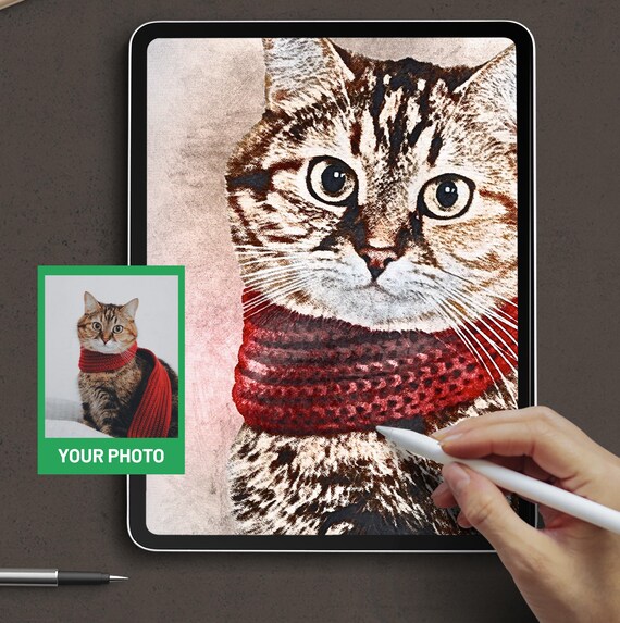 Cat Lovers Gift, Custom Pet Art, Pet Portraits, Custom Pet Gift