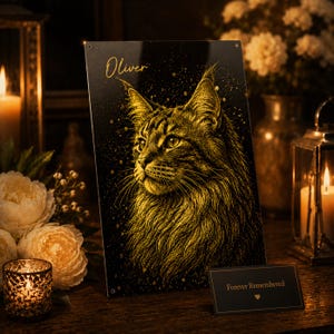 Cadeau commémoratif personnalisé chat en hommage à la perte d'un chat à partir de photos