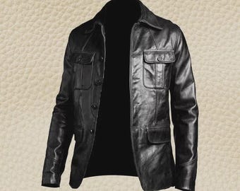 Men’s Genuine Lambskin Leather Blazer | Soft Real Leather Coat Jacket