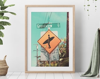 Grandview Beach Surfer Crossing Print | Mailed to you