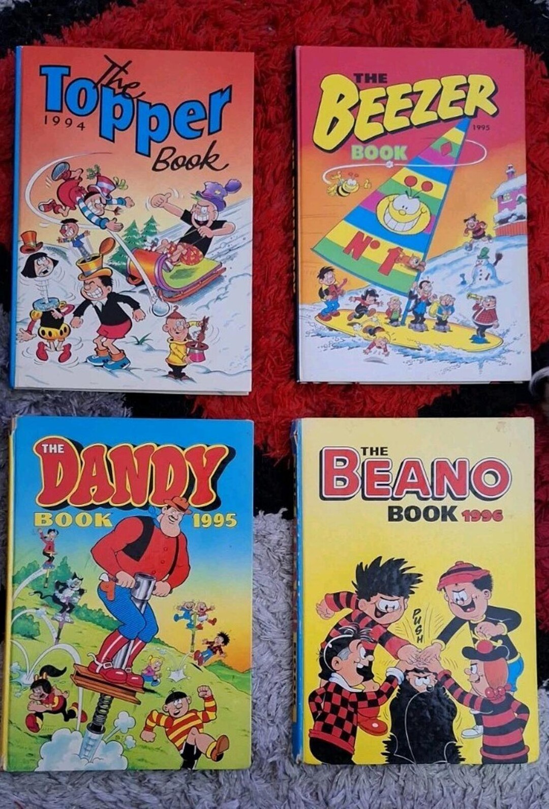 A Job Lot of 4 Mid 90s Comic Annuals, Topper, Beezer, Dandy, Beano ...