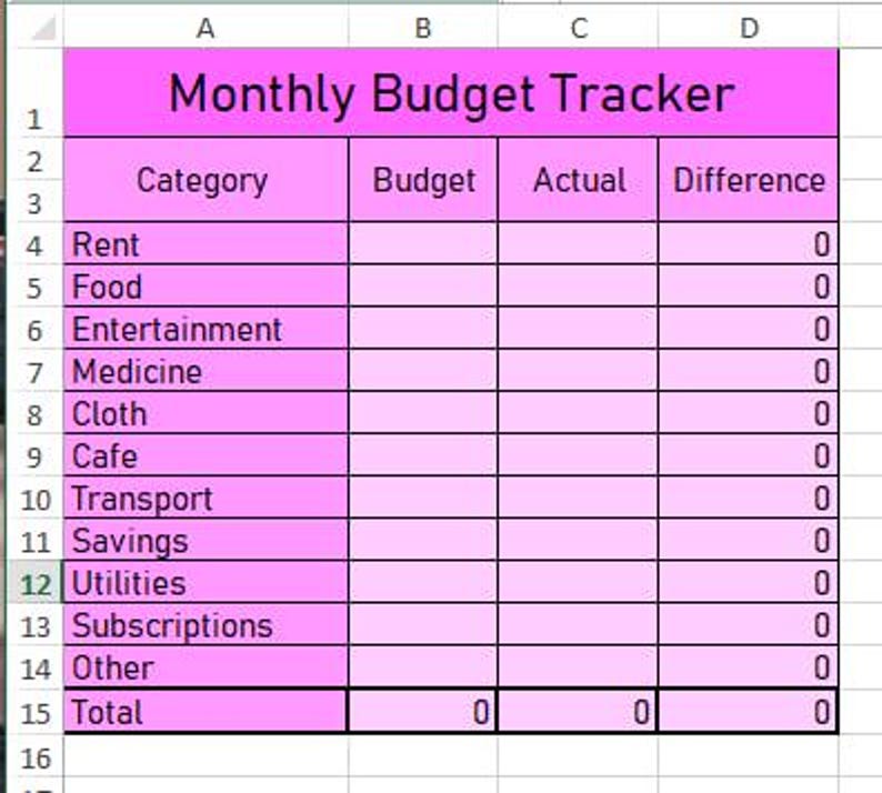 Monthly Budget Tracker - Etsy