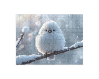 thumbnail image 2 of Birds Jigsaw Puzzle 300 Pieces - Chubby Snow Owl, Penguin, Peacock Design For Kids & Adults, 13.8x19.7 Inches 2 of 9