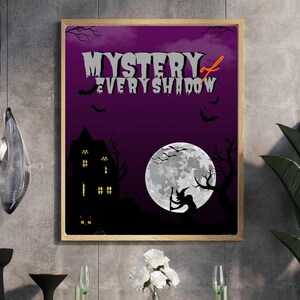 Stampa mistica di Halloween al chiaro di luna: decorazione da parete di una casa stregata (arte digitale)