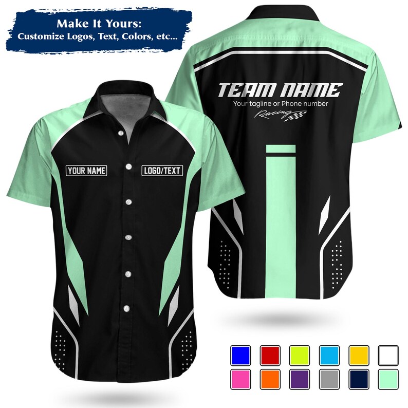 Custom Racing Team Work Shirt, Personalized Mechanic Shirt With Logo ...