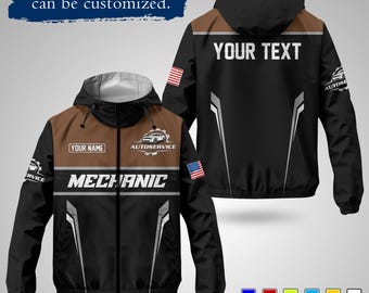 Custom monteur windjack, gepersonaliseerde werkkleding, waterdichte teamkleding