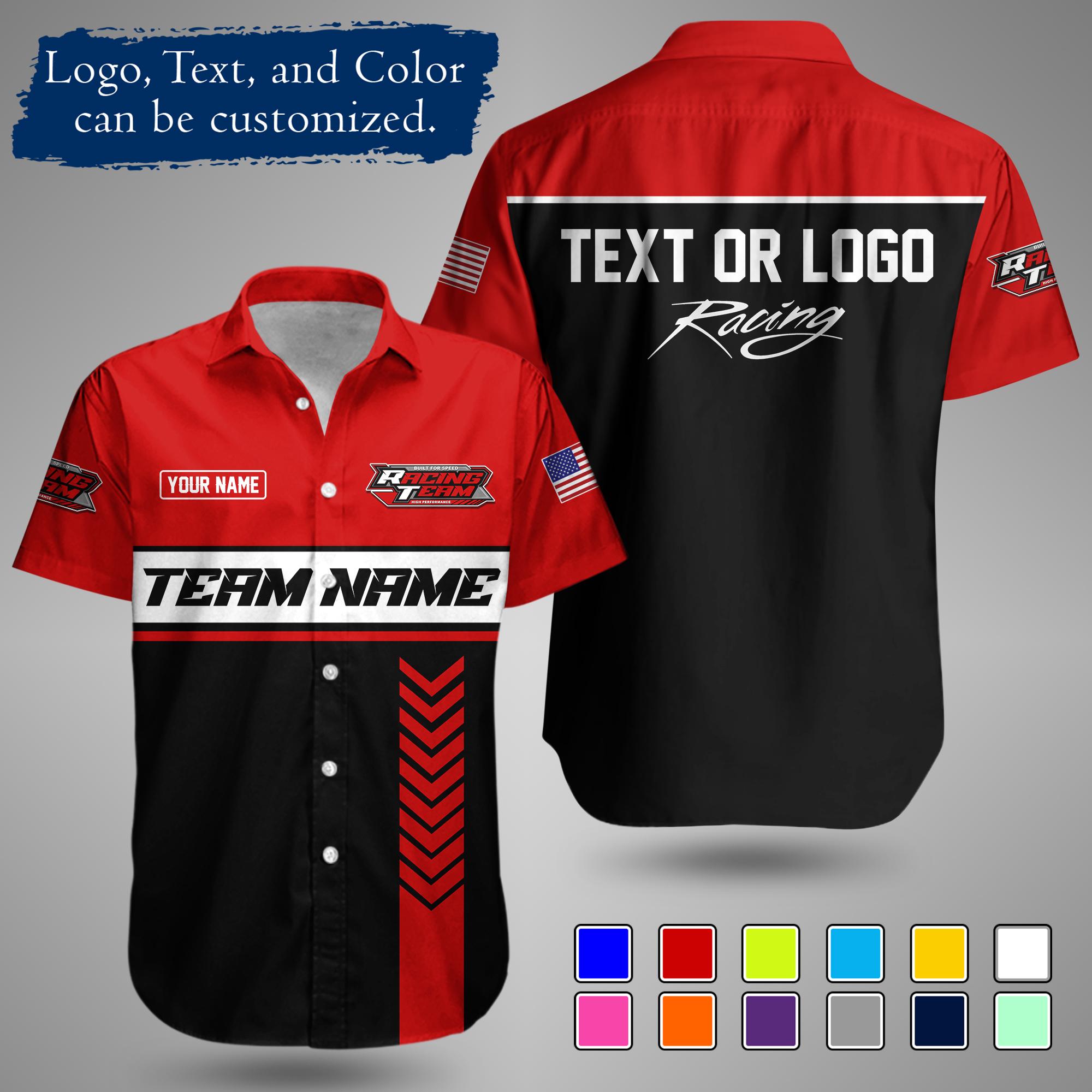 Customizable Racing Shirts Custom Racing Work Shirt | Personalized Pit Crew Uniform With Name ...