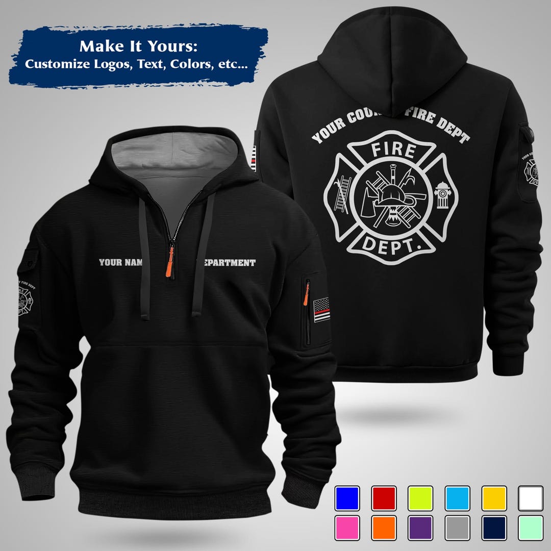 Custom Firefighter Team Uniform: Personalized Name and Text Fire Dept ...