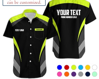Camisa de uniforme de trabajo personalizada con bolsillo / Camisa personalizada para mecánicos y equipos automotrices con logotipo y nombre, regalos para el Día del Padre