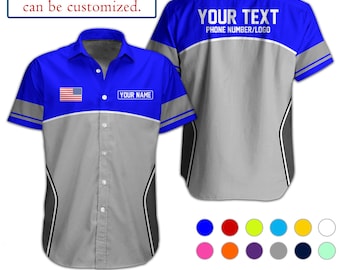 Camisa de trabajo personalizada con logotipo y nombre – Camisa de uniforme personalizada para taller, tienda o negocio, regalo para el Día del Padre