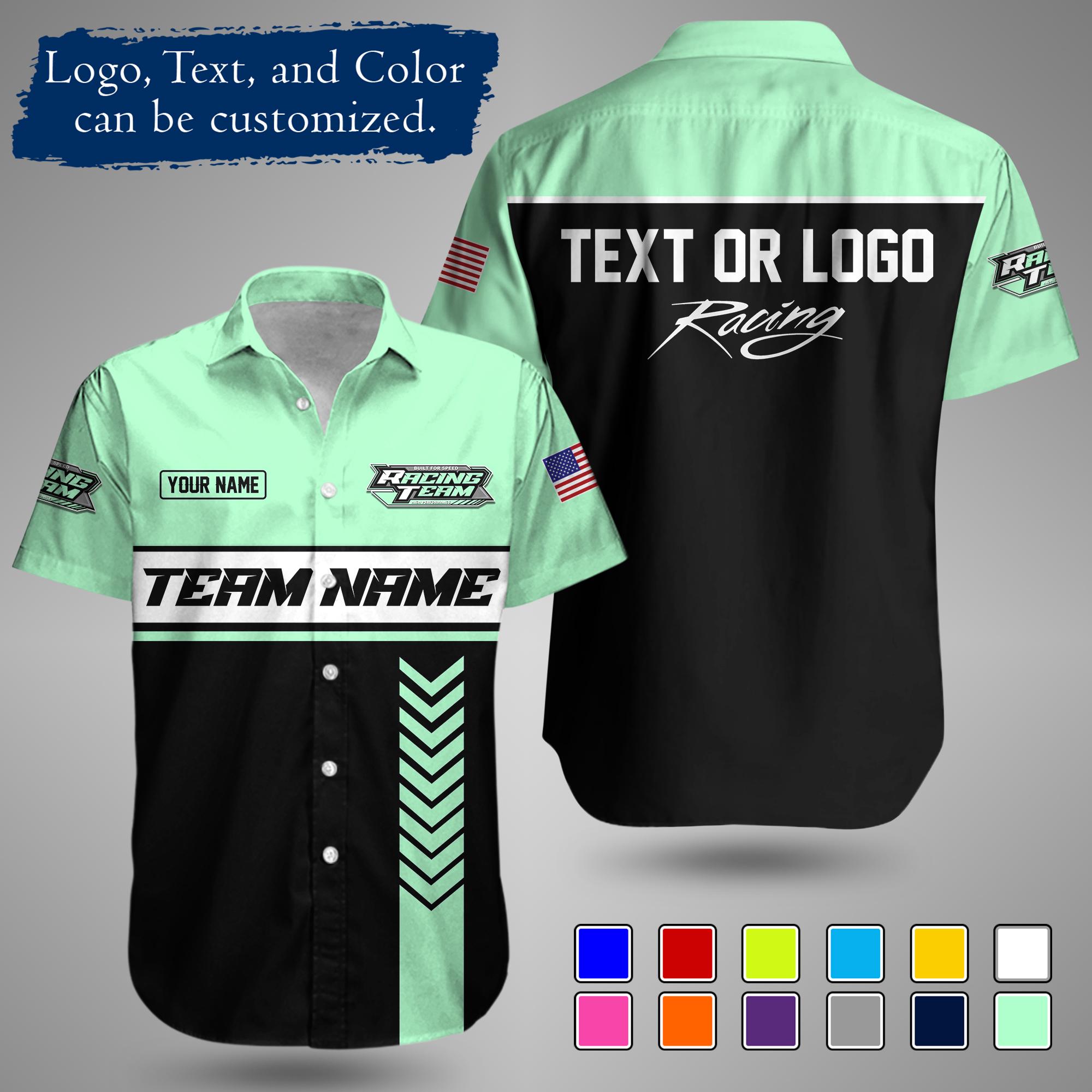 Custom Racing Work Shirt | Personalized Pit Crew Uniform With Name ...