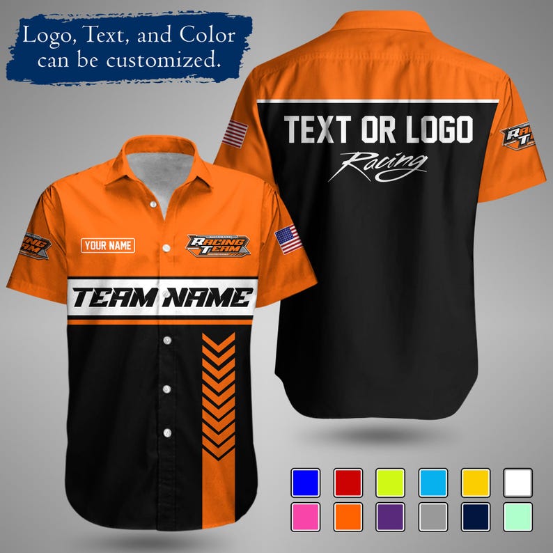 Customizable Racing Shirts Custom Racing Work Shirt | Personalized Pit Crew Uniform With Name ...