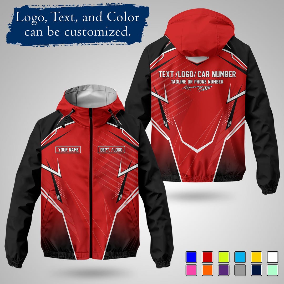 Custom Racing Windbreaker Jacket, Team Pit Crew Jacket, Logo Workwear ...