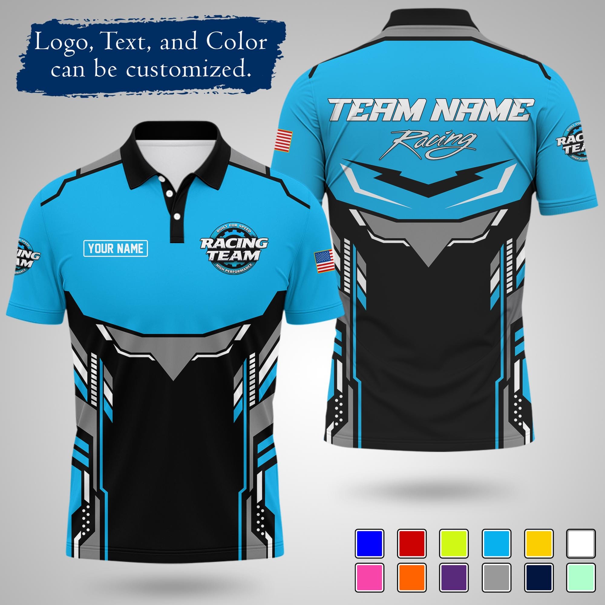 Oversized Racing Polo Customizable Racing Polo Shirt, Motorsport Speed Graphic Tee ...