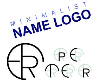 Custom Name Logo Design: Minimalist Initials, Couples Monogram (PDF, PNG, SVG Files)