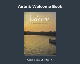Modello di libro di benvenuto Airbnb / Modello di guida per host di case / Modello di Canva per immobili / Modello di casa vacanze