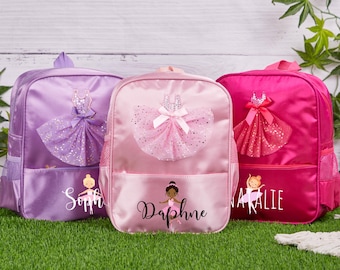 Ballet Dance Bag for Little Girl-Personalized Ballet Backpack Toddler Weekender Bag-Custom Name Duffel Bag for Little Ballerinas,Dancer Gift