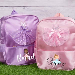 Aangepaste rugzak voor ballerina's, tas voor danscursusmateriaal, gepersonaliseerde danscadeaus voor haar, schooltas voor meisjes dans, cadeaus voor peuterballet