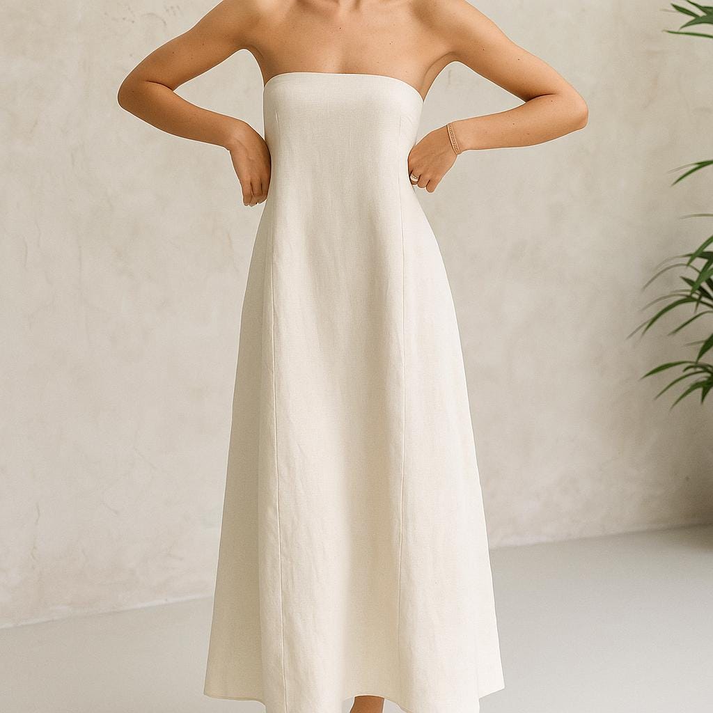tan linen shirt dress Linen BLEND SHIRT DRESS Linen / M main image 1