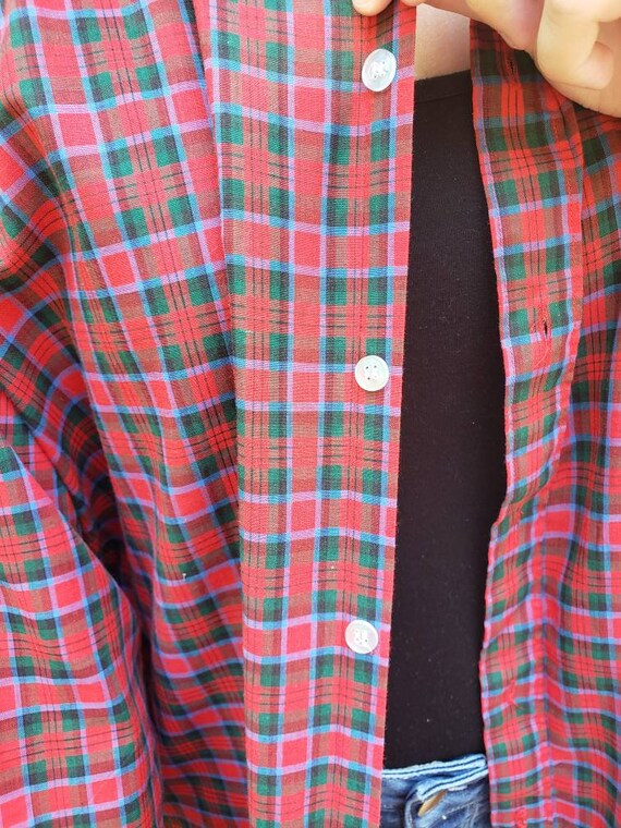 1980s Vintage Men's Lumberjack Red Plaid Shirt, S… - image 4