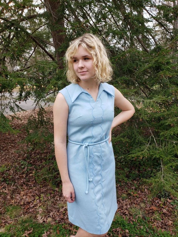 Powder blue shift dress hot sale
