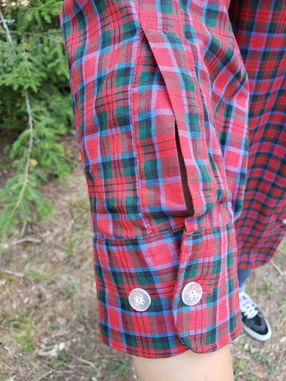 1980s Vintage Men's Lumberjack Red Plaid Shirt, S… - image 5