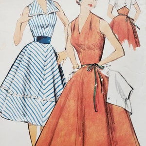 1956 Simplicity Sundress with Bolero Jacket in 2 Styles Sewing Pattern 1656, Size 14, Bust 32