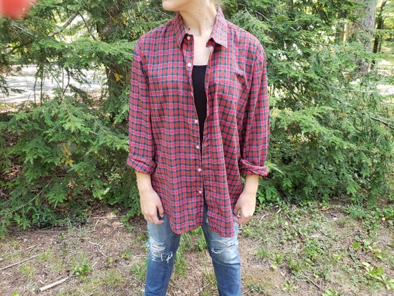 1980s Vintage Men's Lumberjack Red Plaid Shirt, S… - image 1