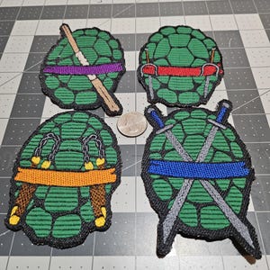 Sew-on Ninja Turtles shell patches (full set)