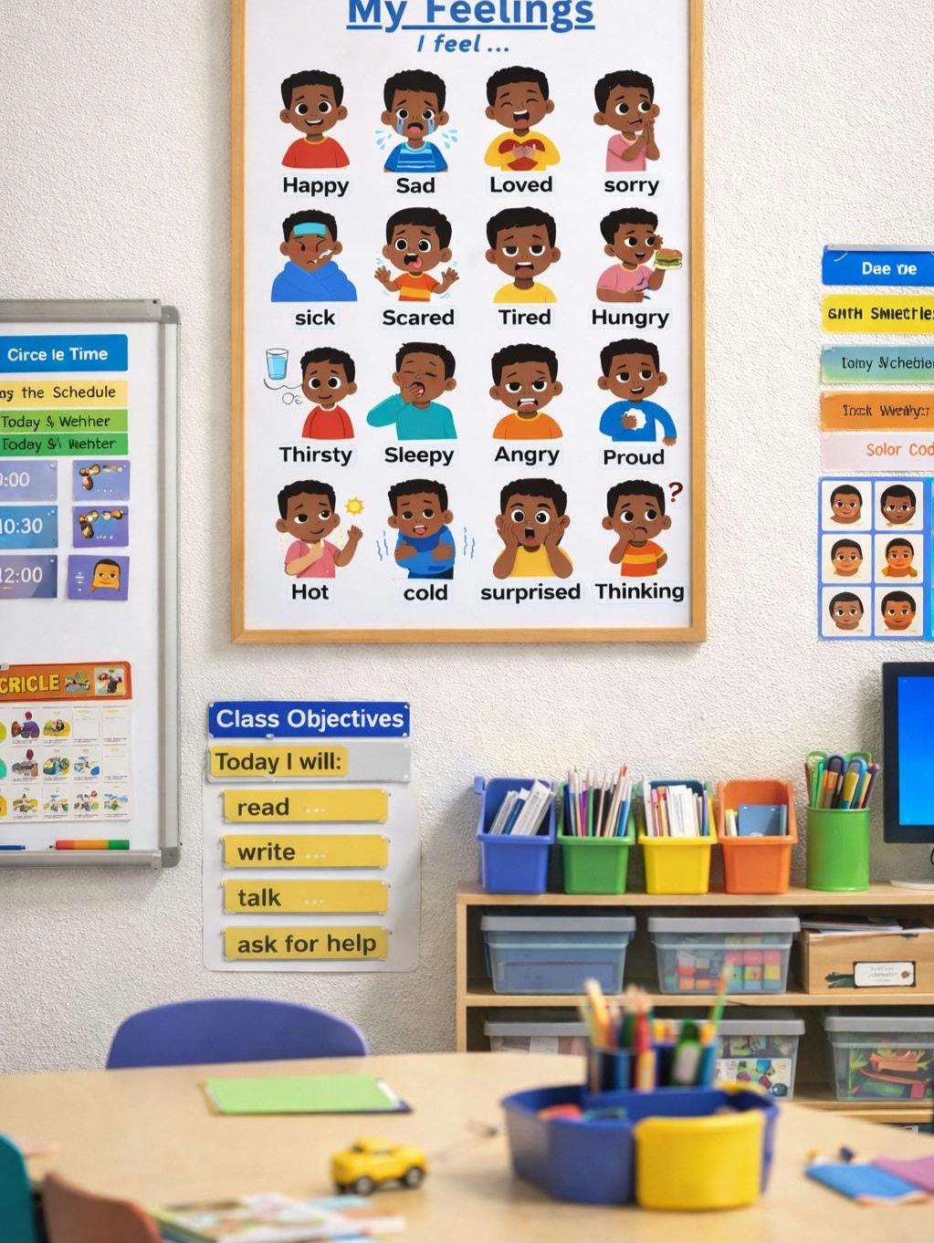 Emotions Feelings Chart Bundle for Kids | Autism ADHD Friendly (digital ...