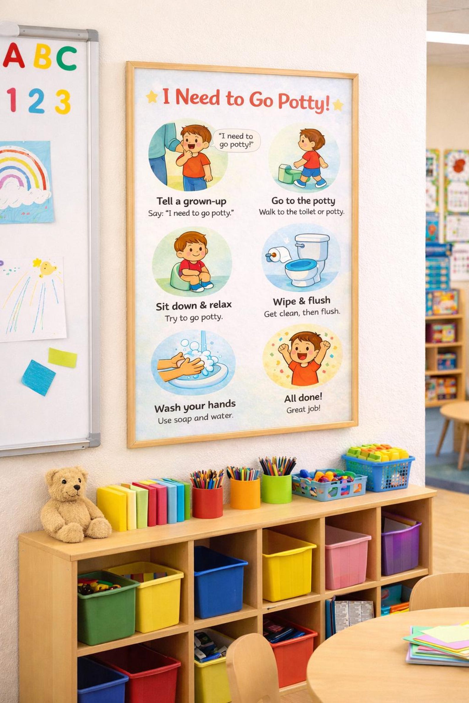 Potty Training Chart | Visual Routine for Toddlers, Autism & ADHD ...