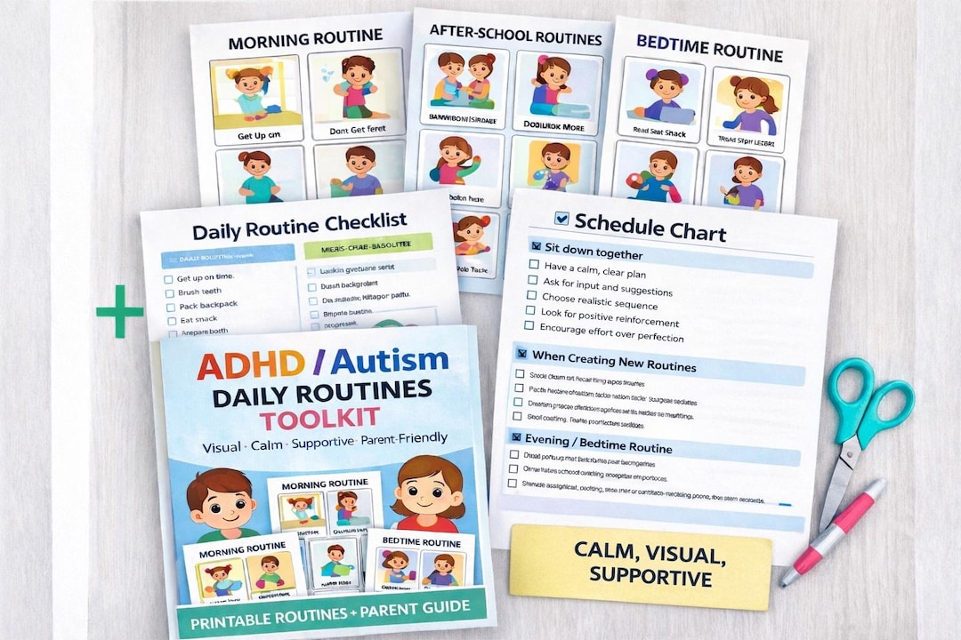 ADHD Autism Visual Daily Routines Charts Toolkit (instant Download) - Etsy