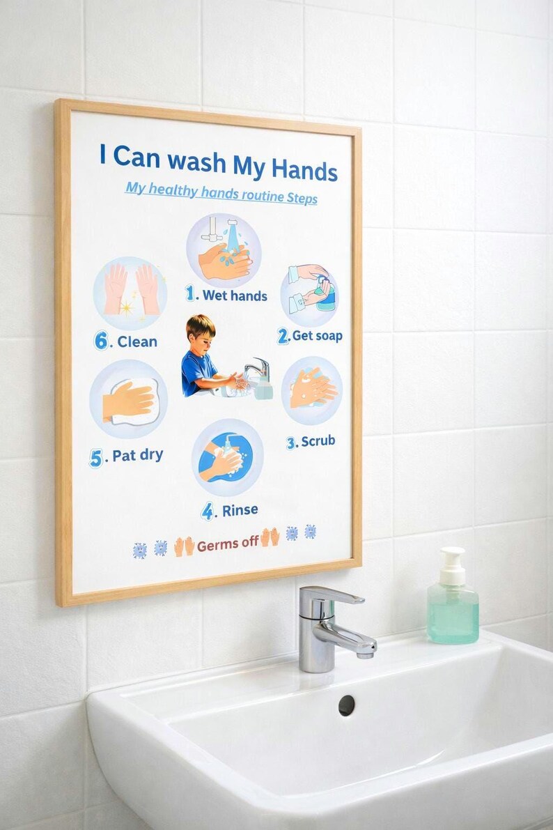Visual Hand Washing Routine for Kids | Autism & ADHD Friendly ...