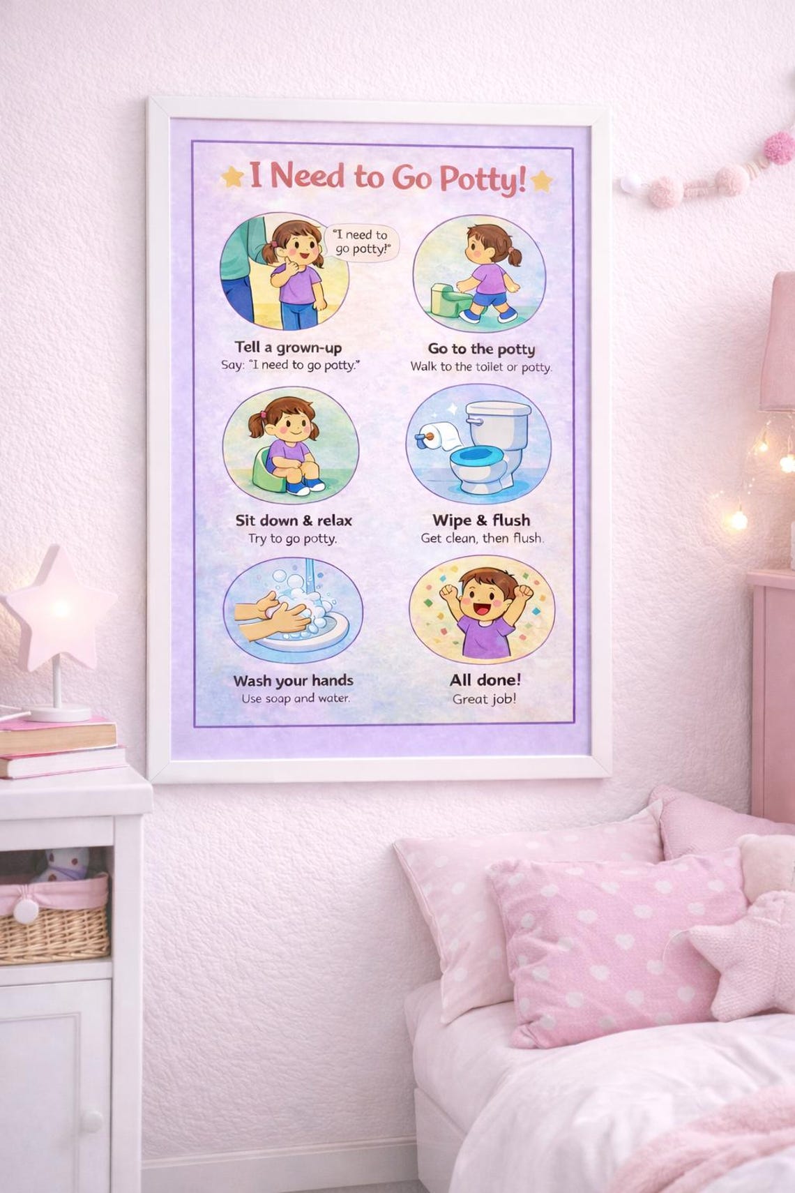Potty Training Chart | Visual Routine for Toddlers, Autism & ADHD ...