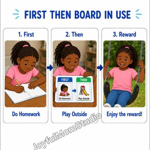 First Then Visual Schedule Board | Autism ADHD Routine Chart (Digital Download)