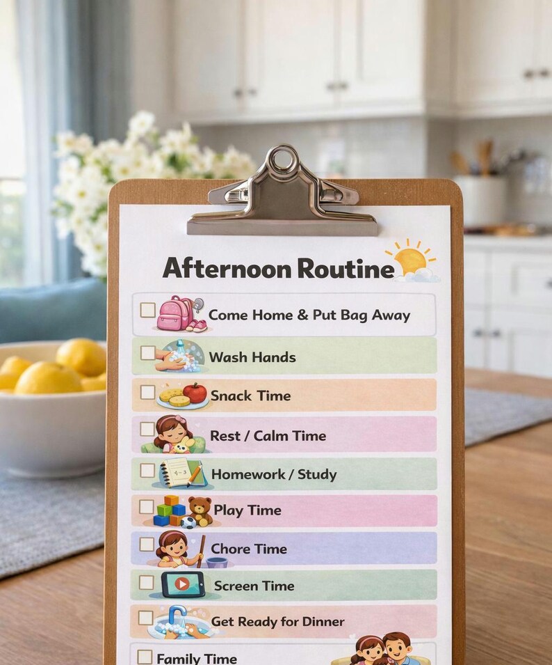 Visual Afternoon-after School Schedule | Autism & ADHD Friendly | Calm ...