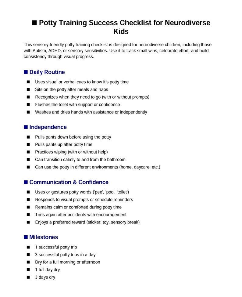 Neurodiverse Kids Potty Training Guide, Autism, ADHD, Sensory ...