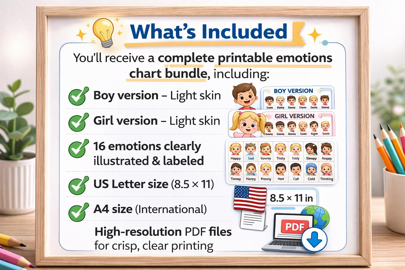 Kids Emotions Chart | Feelings Visual Support for SEL, Autism, ADHD ...
