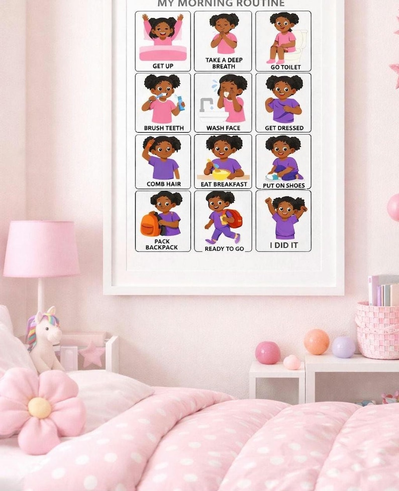 Kids Morning Routine Chart, Visual Schedule, Autism ADHD (printable PDF ...