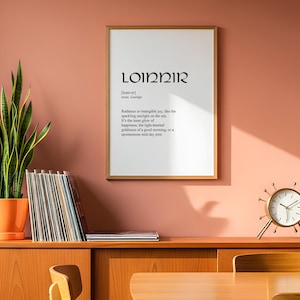 Loinnir Print: Irish Love Definition, Minimalist A4 Wall Art (unframed)