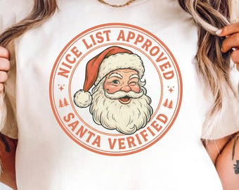 Comfort Colors® Vintage Santa Tee, Retro Santa Claus Comfort Colors Shirt, Cute Santa Claus Xmas Tee, Shirt Xmas CM293