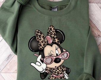 Safari Minnie Mouse Sweatshirt, Leopard Minnie Mouse Shirt, Animal Kingdom Tee, Minnie Mouse TShirt, Disney Safari Shirt MC6