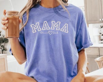 Camiseta retro personalizada para mamá Comfort Colors®, regalo personalizado para el Día de la Madre de hija para mamá, camiseta para mamá, cumpleaños, Navidad, FM27