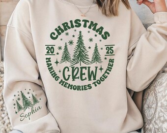 Custom Christmas Crew Sweatshirt- Matching Family Holiday Shirt, Xmas Pajamas Top, Toddler Sweater CM121