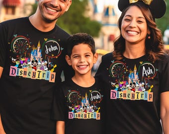 Personalized Disney Family Trip Shirt, Custom Disneyworld Shirt, Disney Trip Shirts, Disney Matching Shirt, Disney Vacation T-Shirt, 4