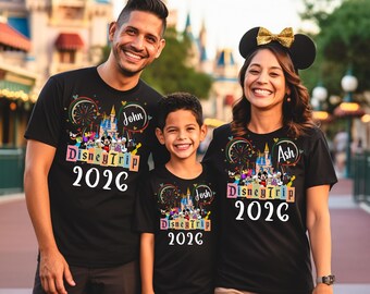 Personalized Disney Trip Shirt, Family 2026 Disney Tees, Disneyworld Shirts, Disney Family Matching Shirt, Disney Vacation T-Shirt, 6